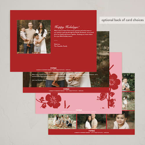 This is a ruby chinese new year cards with foil pressed by Sejal Banker called traditions printing on recycled smooth signature in standard