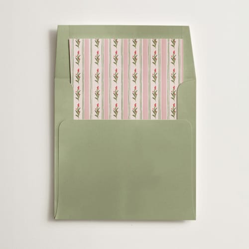This is a petal wedding envelopes with standard by Creo Study called pink hand-drawn vintage garden printing on signature in liner