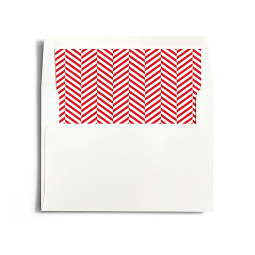 This is a rodeo red wedding envelopes with standard by Megan Davis called southern accent printing on signature in liner