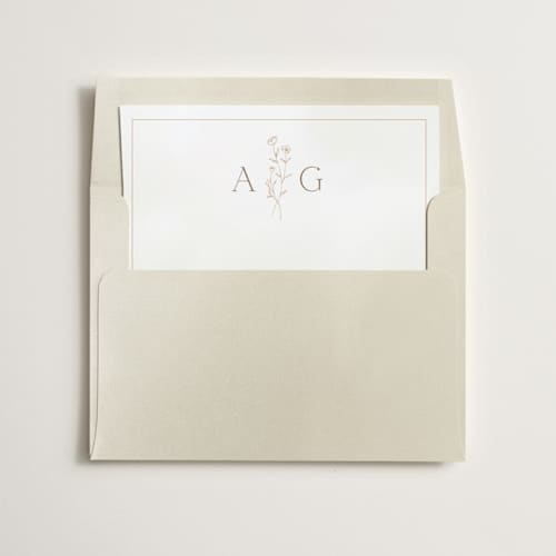 This is a chiffon wedding envelopes with standard by chocomocacino called kouignette printing on signature in liner