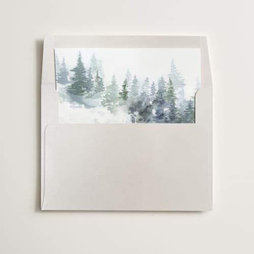 This is a rain wedding envelopes with standard by Anne Kostecki called painted woods printing on signature in liner