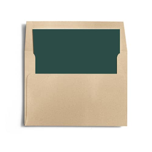 This is a pine wedding envelopes with standard by Minted called green liner printing on signature in liner