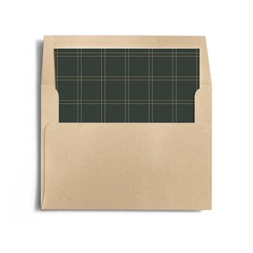 This is a deep moss wedding envelopes with standard by Design Lotus called christmas classic printing on signature in liner