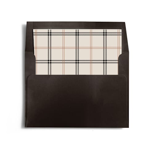 This is a vanilla wedding envelopes with standard by Cindy Reynolds called window pane printing on signature in liner