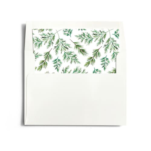 This is a lime wedding envelopes with standard by Alethea and Ruth called scrapbook pines printing on signature in liner