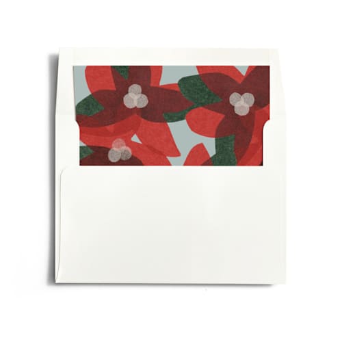 This is a crimson wedding envelopes with standard by Carrie Moradi called paper blooms printing on signature in liner