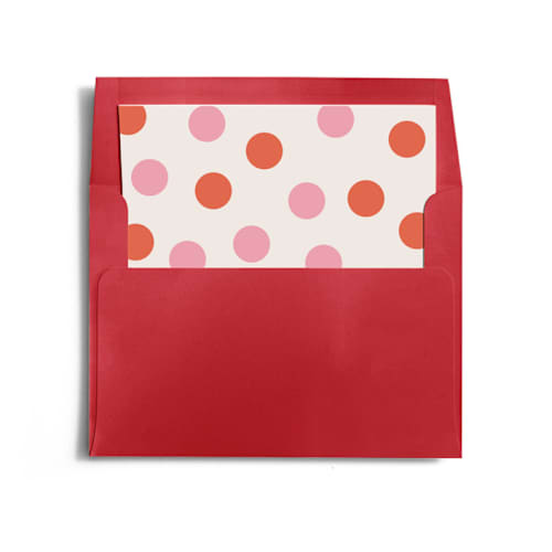 This is a candied grapefruit wedding envelopes with standard by Lori Wemple called pop joy printing on signature in liner