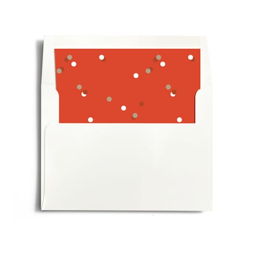 This is a cookie dough wedding envelopes with standard by Jennifer Postorino called funfetti printing on signature in liner