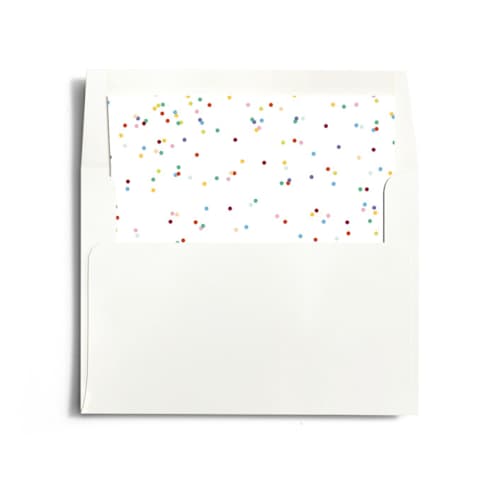 This is a multi wedding envelopes with standard by Ellen Schlegelmilch called scattered confetti printing on signature in liner