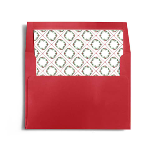 This is a holly wedding envelopes with standard by Angel Walker called traditional christmas printing on signature in liner