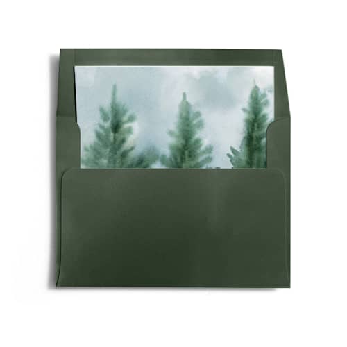 This is a wreath wedding envelopes with standard by Petra Kern called winter sunroom vista printing on signature in liner