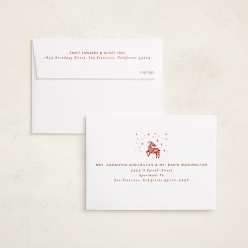 This is a peppermint chinese new year cards with standard by Bethan called lunar goat printing on signature in petite