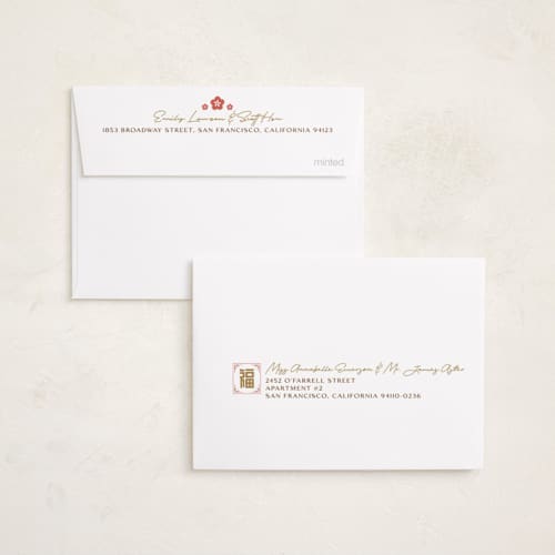 This is a bloom chinese new year cards with standard by curiouszhi called clarity printing on recycled smooth signature in petite