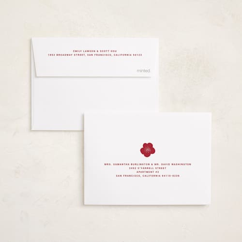 This is a blossom chinese new year cards with standard by Sumak Studio called lunar flowers printing on recycled smooth signature in petite