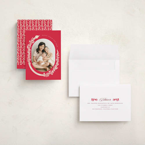 This is a wealth chinese new year cards with standard by Vivian Yiwing called snake lunar year printing on recycled smooth signature in petite