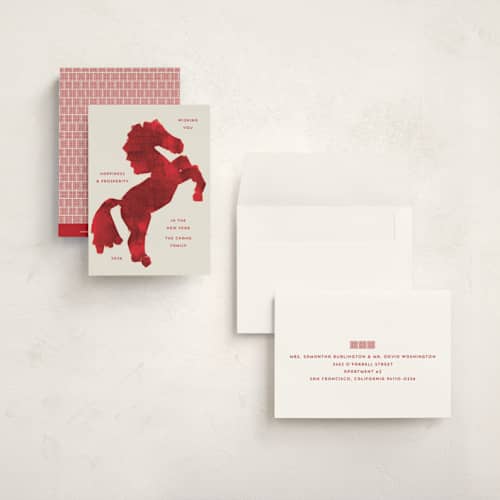 This is a lychee chinese new year cards with standard by Gwen Bedat called pok fu lam printing on signature in petite