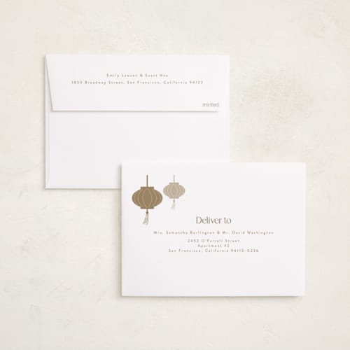 This is a bamboo chinese new year cards with standard by Cass Loh called slash printing on recycled smooth signature in standard