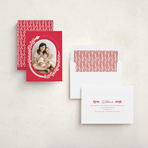 This is a wealth chinese new year cards with standard by Vivian Yiwing called snake lunar year printing on recycled smooth signature in standard