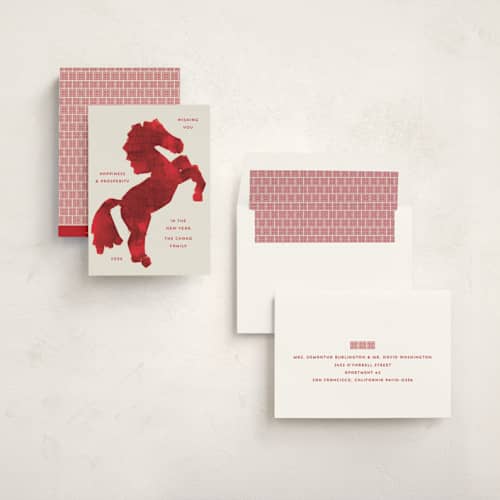 This is a lychee chinese new year cards with standard by Gwen Bedat called pok fu lam printing on signature in standard