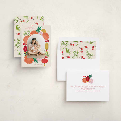 This is a apple chinese new year cards with standard by Vera Lim called xin nian printing on recycled smooth signature in standard