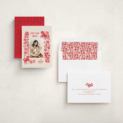 This is a nian gao chinese new year cards with standard by Vivian Yiwing called year of horse printing on recycled smooth signature in standard