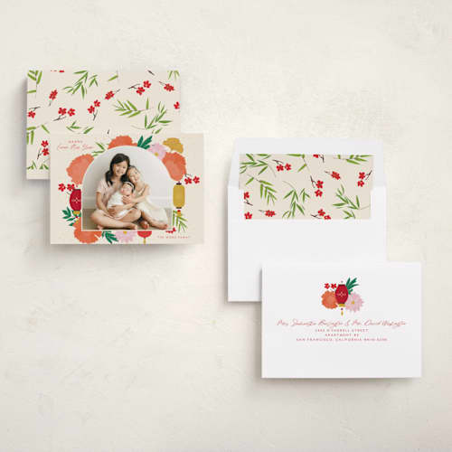 This is a apple chinese new year cards with standard by Vera Lim called xin nian printing on recycled smooth signature in standard