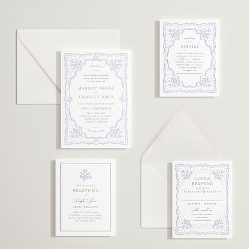 This is a vista letterpress wedding invitations with letterpress by Erin L. Wilson called margot printing on white cotton in standard