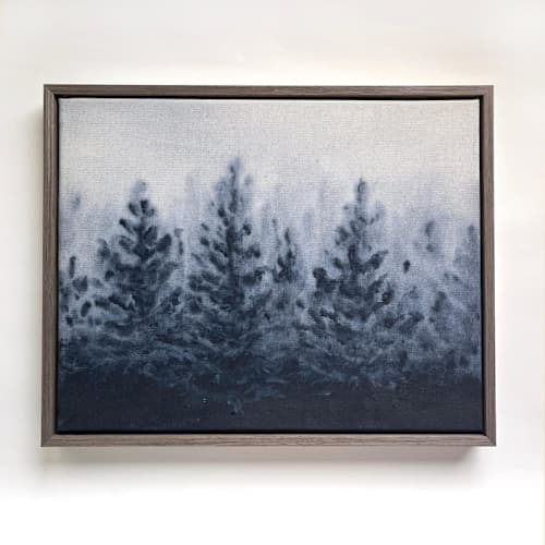 This is a blue original paintings by Holly Whitcomb called midnight veil i in standard