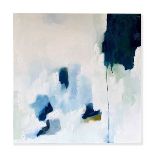 This is a blue original paintings by Nicoletta Savod called woven thoughts in standard