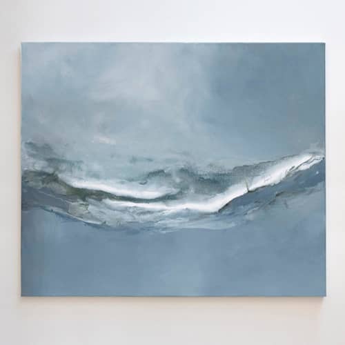 This is a blue original paintings by Julia Contacessi called origins in standard