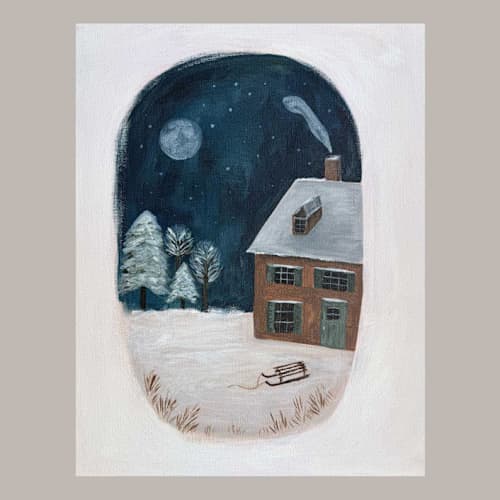 This is a multicolor original paintings by Maja Cunningham called silent night in standard