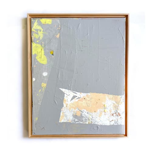 This is a gray mixed media by Jessalin Beutler called clearing dust in standard