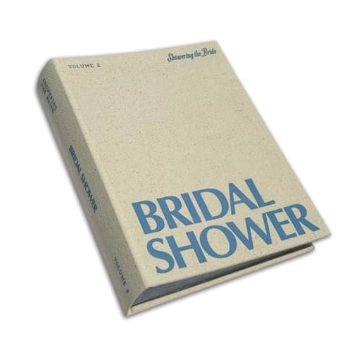 This is a beige wedding gifts by The Ceremony Club called linen bridal shower photo album in standard
