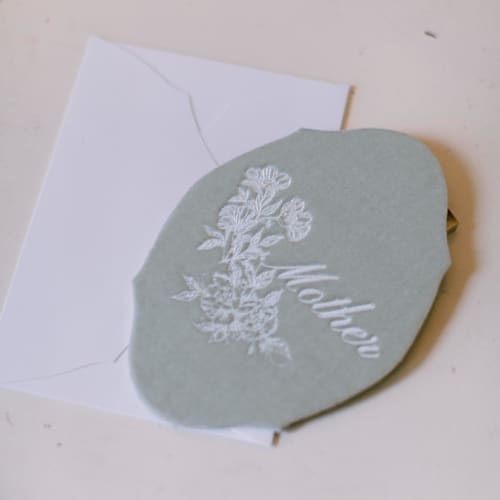 This is a green bridesmaid gifts by Velvet Raptor called mother card - sea green in standard