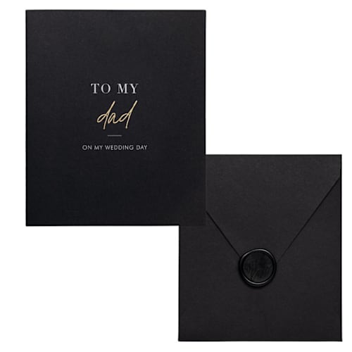 This is a white bridesmaid gifts by Plan Chicly called parent greeting card- dad in standard