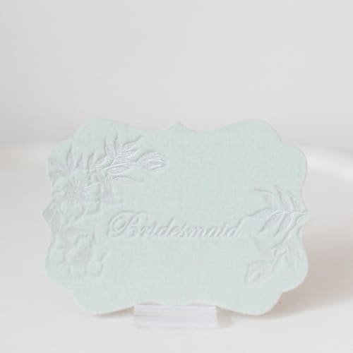 This is a green bridesmaid gifts by Velvet Raptor called bridesmaid scroll card in standard