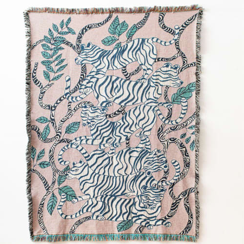 This is a purple throw blankets by Olivia Wendel called lavender tigers blanket in standard