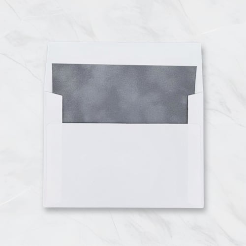 This is a gray wedding envelopes by Caroline Russo called gray velvet envelope liners for 5 x 7 invitations (set of 10) in standard