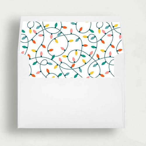 This is a multicolor wedding envelopes by Nikki Turner called holiday festive lights | set of 25 envelope liners in standard