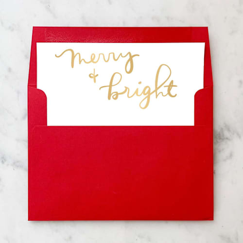 This is a gold wedding envelopes by Design by Laney called gold merry and bright envelope liners, for a7 square flap envelopes, set of 10 in standard
