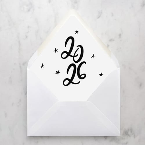 This is a black wedding envelopes by Design by Laney called 2026 holiday stars, a7 envelope liners for euro flap envelopes (set of 10) in standard