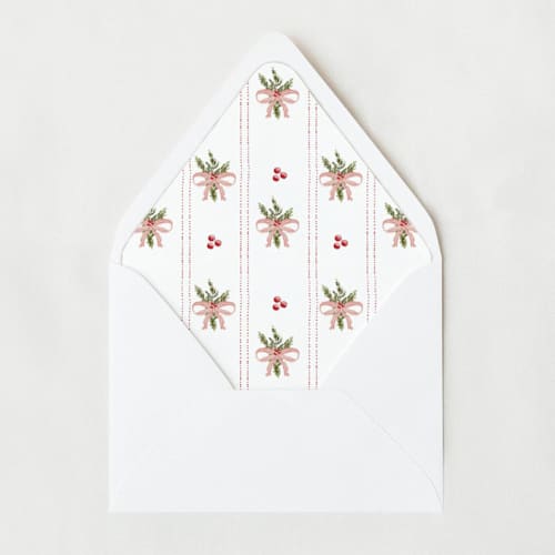 This is a red wedding envelopes by Nikki Turner called watercolor berry bow | set of 25 envelope liners in standard
