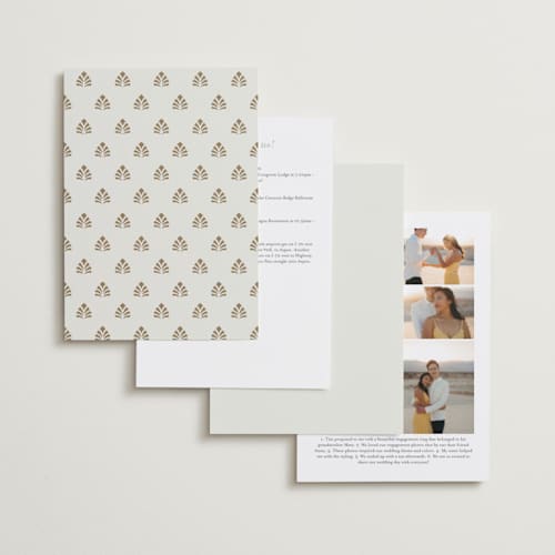 This is a champagne foil stamped wedding invitations with foil pressed by Oma N. Ramkhelawan called henna stamp printing on signature in standard