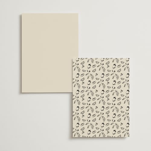 This is a cream menu cards with standard by Draft and Wed called whimsical watercolour printing on signature in standard