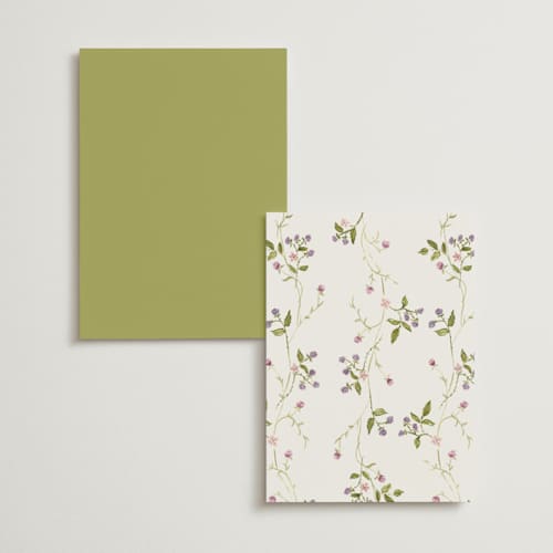 This is a cream menu cards with standard by Nicole Dragomir called wild berry watercolor printing on signature in standard