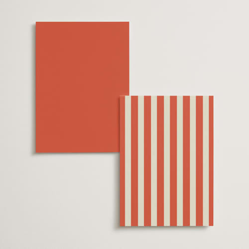 This is a tangerine menu cards with standard by Alethea and Ruth called modern bold printing on signature in standard