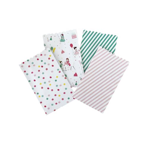 This is a multicolor wedding day of favors by Jollity and Co called it's a party favor bags - set of 8, 2 of each style per pack in standard