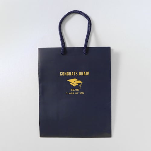 This is a blue wedding day of favors by ForYourParty called congrats grad block font party bag, set of 25 in standard