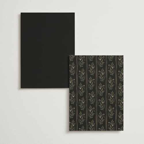 This is a noir menu cards with foil pressed by Randi Cirelli called emilie printing on signature in 5x7