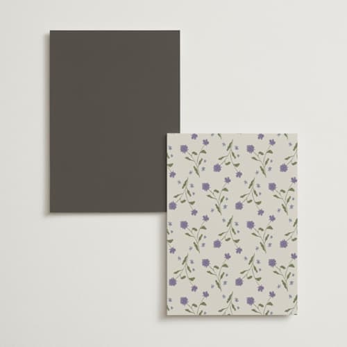 This is a petal menu cards with foil pressed by Nicoletta Savod called parisian garden printing on signature in 5x7